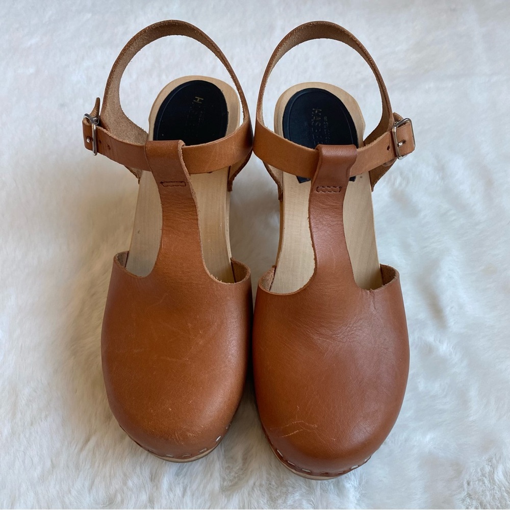 Swedish Hasbeen T-Strap Sky High Clog Sandals | Sz 38 EU, 8 US - Picture 2 of 10